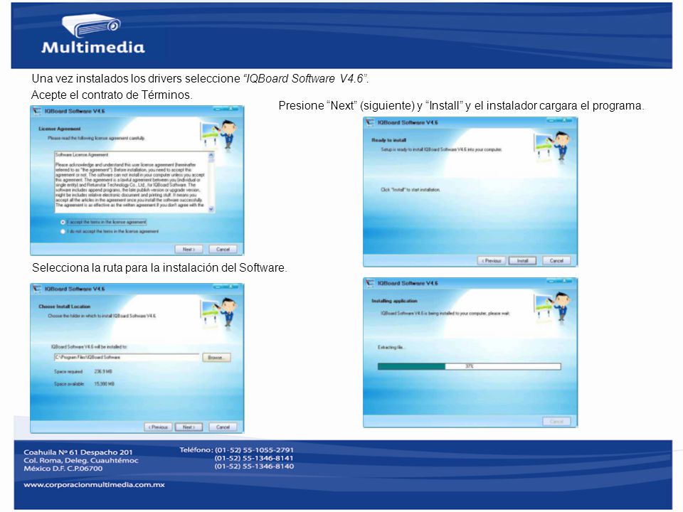 Una vez instalados los drivers seleccione IQBoard Software V4.6 .