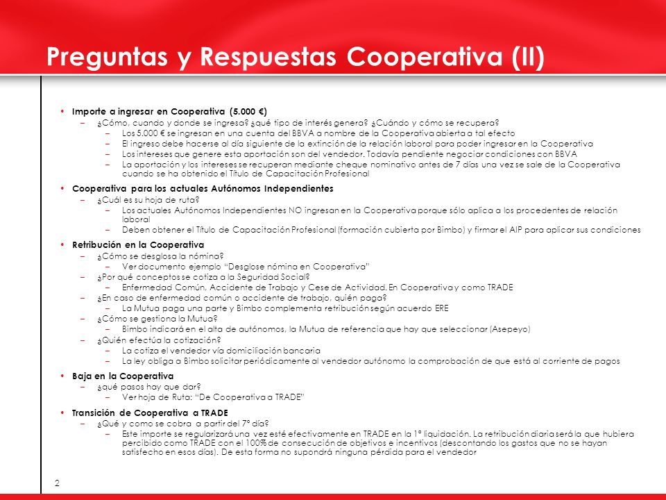 Preguntas y Respuestas Cooperativa (II)