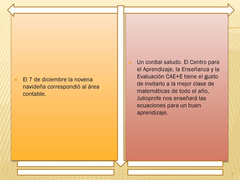 El 7 de diciembre la novena navideña correspondió al área contable.