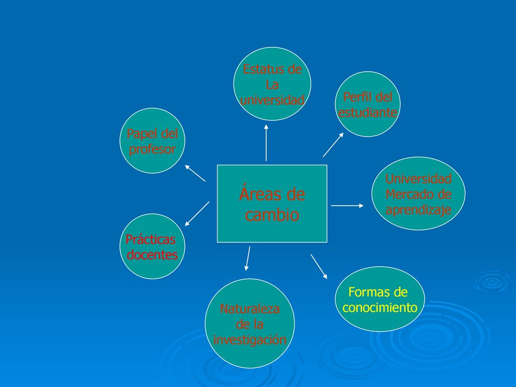 Áreas de cambio Estatus de La universidad Perfil del estudiante