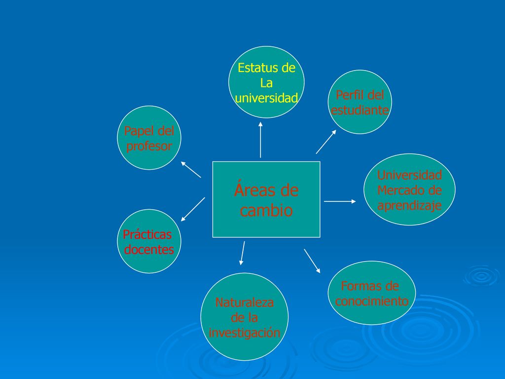 Áreas de cambio Estatus de La universidad Perfil del estudiante