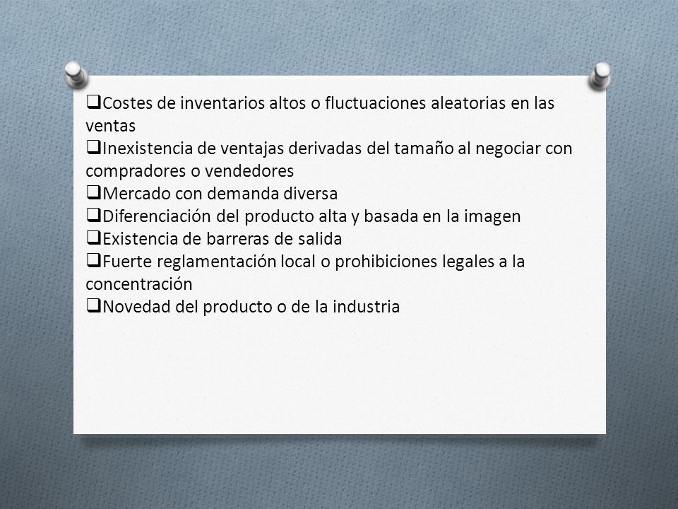 Costes de inventarios altos o fluctuaciones aleatorias en las ventas
