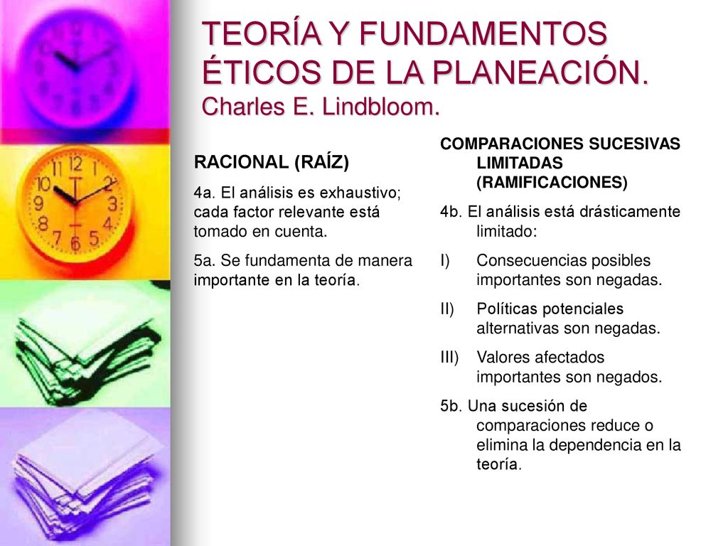 TEORÍA Y FUNDAMENTOS ÉTICOS DE LA PLANEACIÓN. Charles E. Lindbloom.