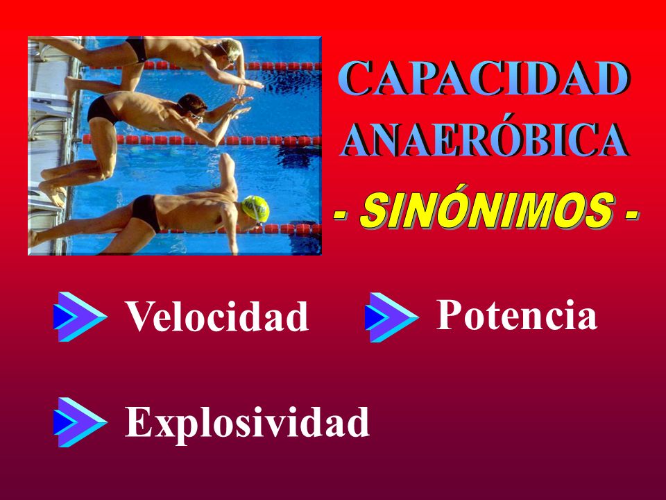 CAPACIDAD ANAERÓBICA - SINÓNIMOS - Velocidad Potencia Explosividad