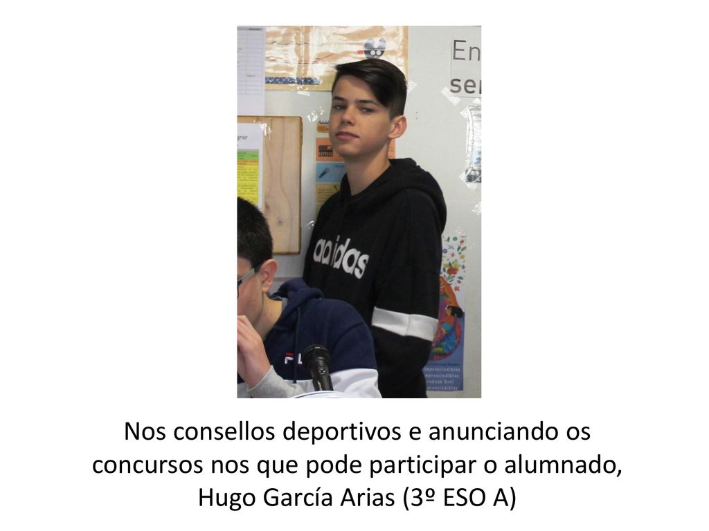 Nos consellos deportivos e anunciando os concursos nos que pode participar o alumnado, Hugo García Arias (3º ESO A)