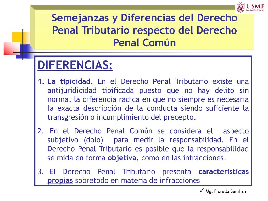 Semejanzas y Diferencias del Derecho Penal Tributario respecto del Derecho Penal Común