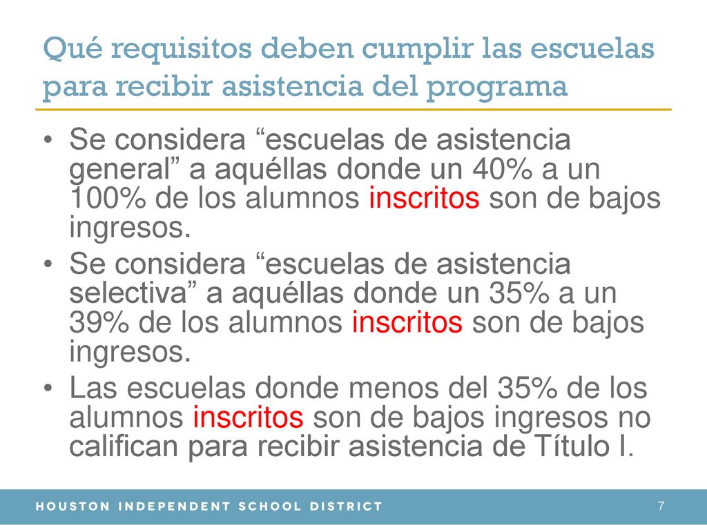 Qué requisitos deben cumplir las escuelas para recibir asistencia del programa