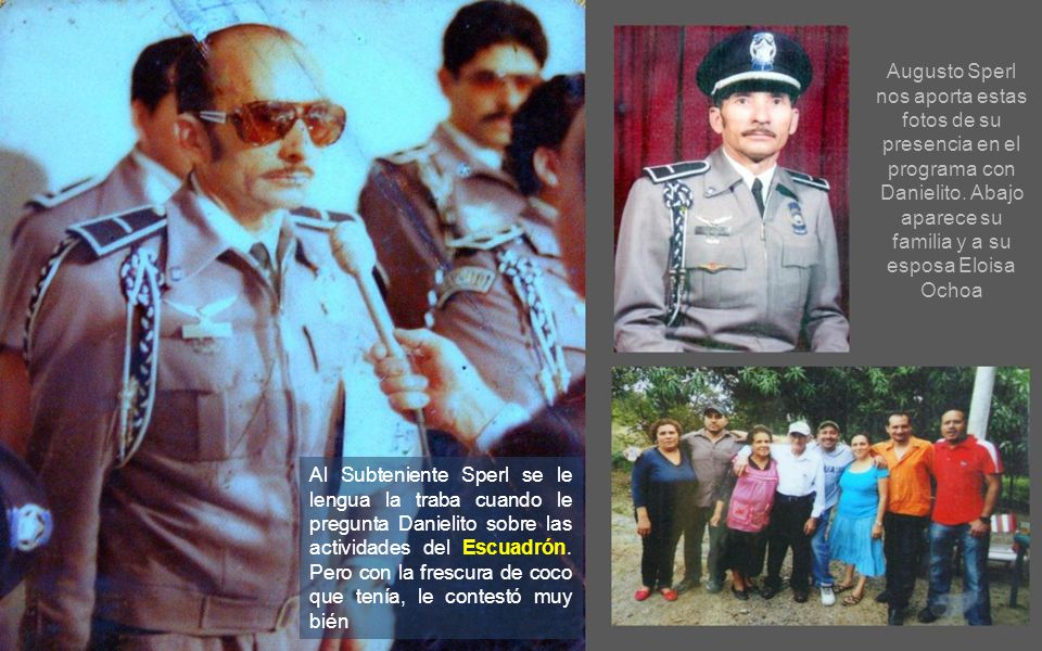 Augusto Sperl nos aporta estas fotos de su presencia en el programa con Danielito. Abajo aparece su familia y a su esposa Eloisa Ochoa