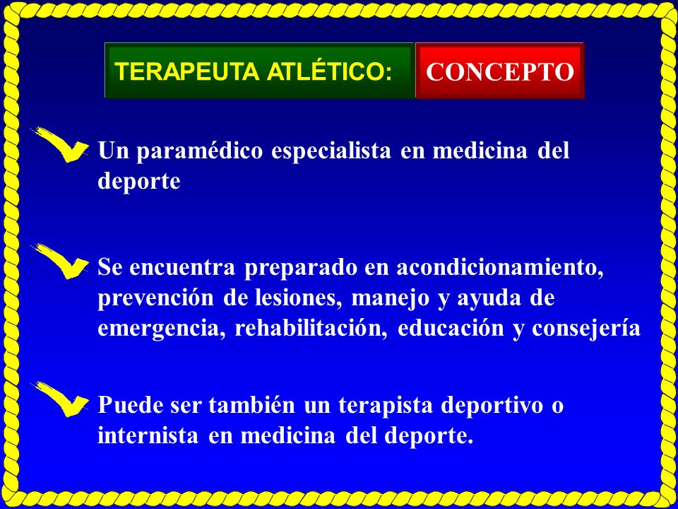 CONCEPTO Un paramédico especialista en medicina del deporte