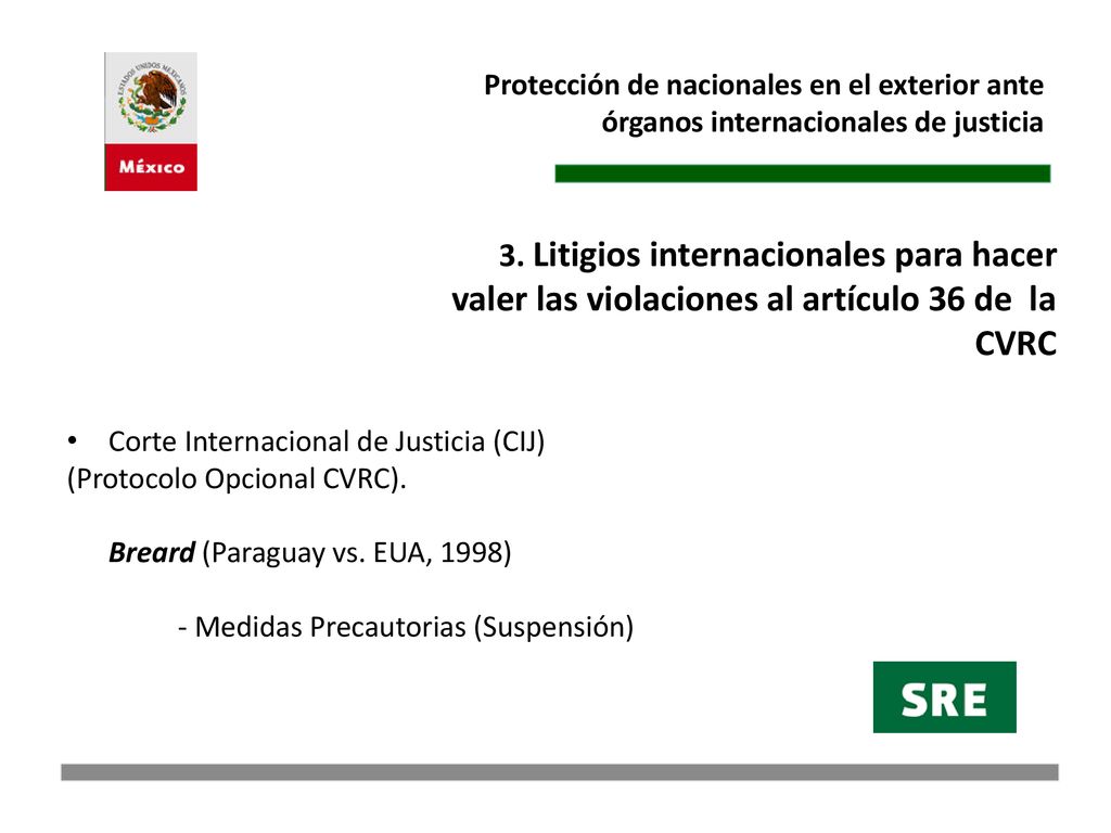 Protección de nacionales en el exterior ante órganos internacionales de justicia