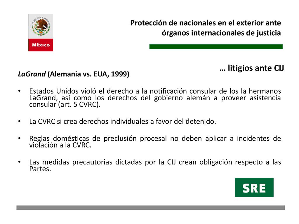 Protección de nacionales en el exterior ante órganos internacionales de justicia
