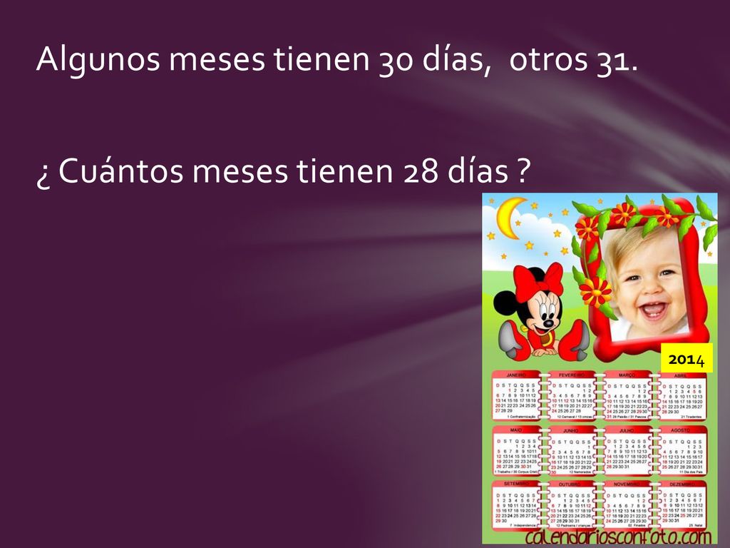 Algunos meses tienen 30 días, otros 31. ¿ Cuántos meses tienen 28 días