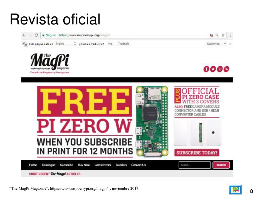 Revista oficial The MagPi Magazine ,   , noviembre