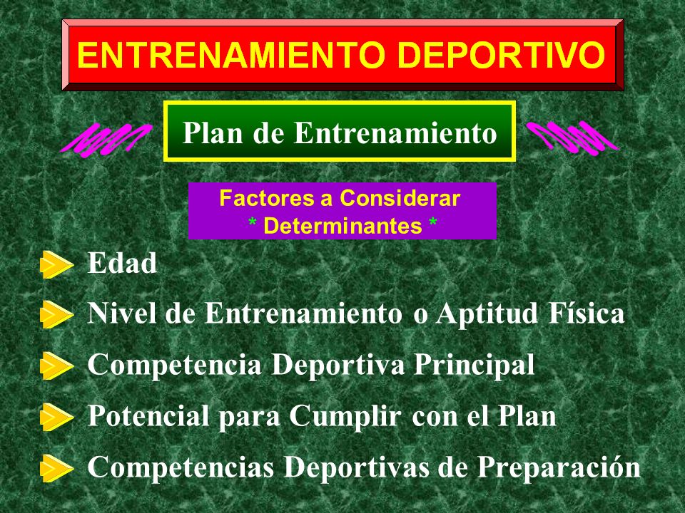 Plan de Entrenamiento Edad Nivel de Entrenamiento o Aptitud Física