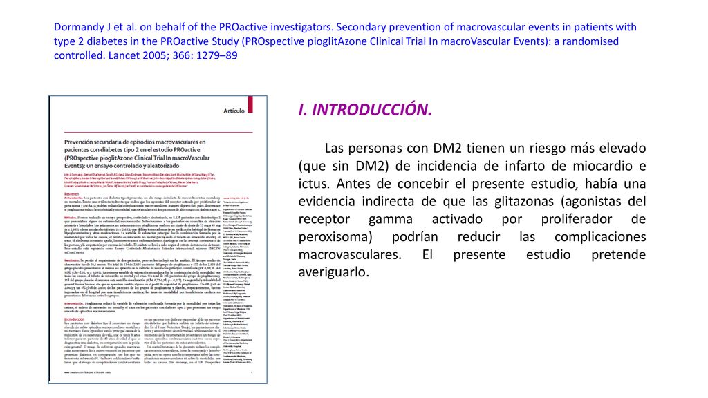 Dormandy J et al. on behalf of the PROactive investigators