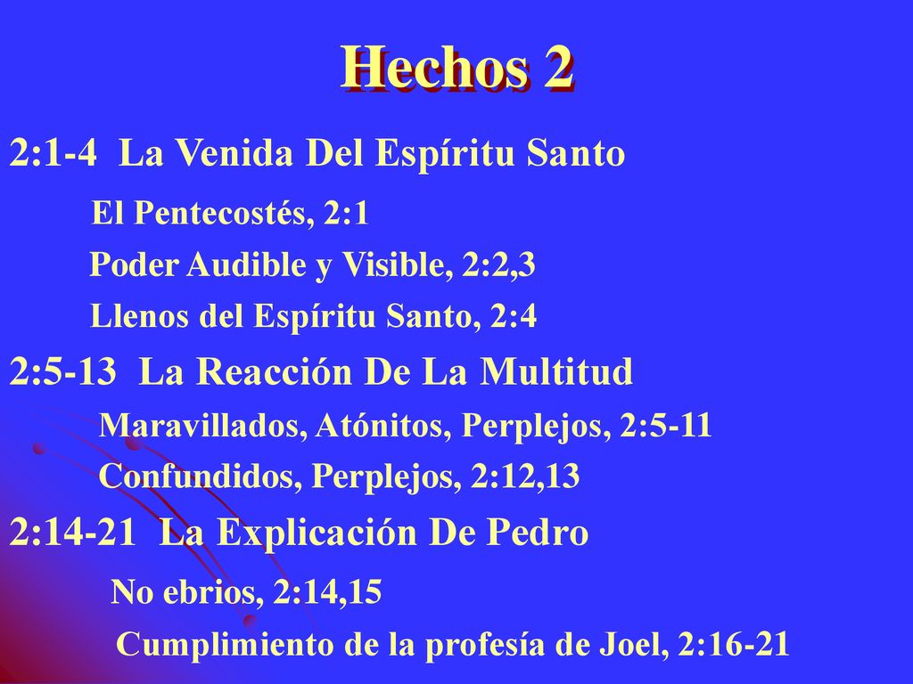 Hechos 2 2:1-4 La Venida Del Espíritu Santo El Pentecostés, 2:1