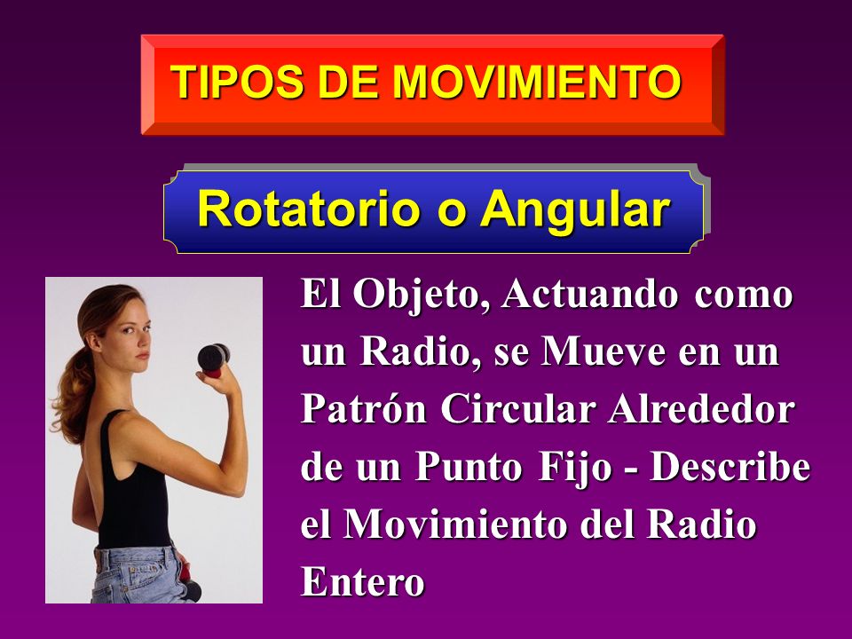 Rotatorio o Angular TIPOS DE MOVIMIENTO