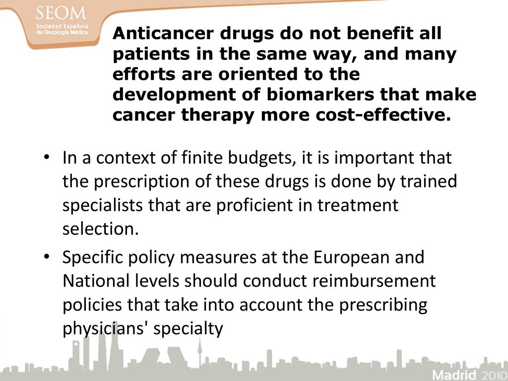 Anticancer drugs do not benefit all patients in the same way, and many efforts are oriented to the development of biomarkers that make cancer therapy more cost-effective.