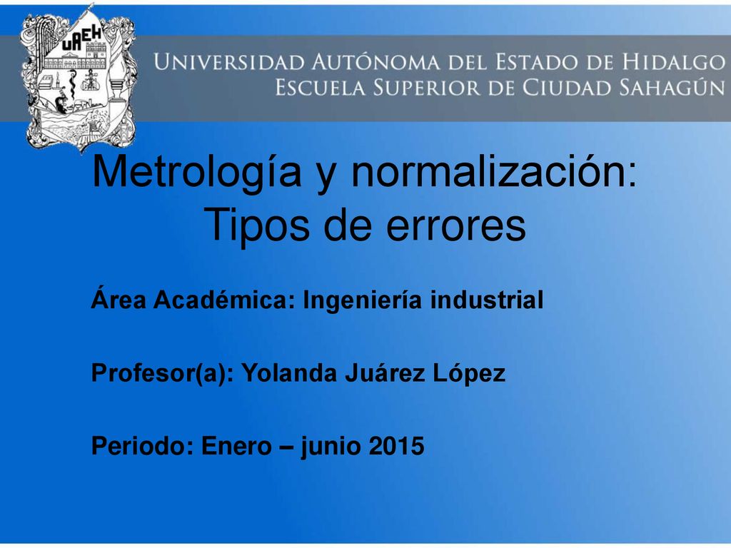 Metrología y normalización: Tipos de errores