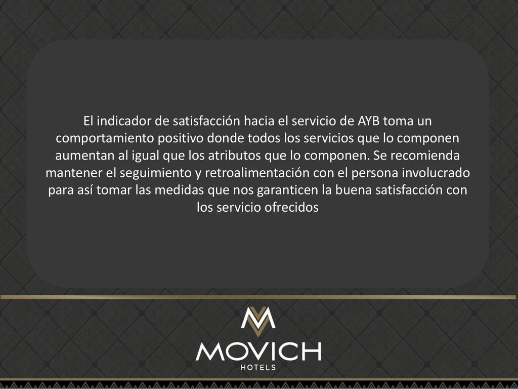 El indicador de satisfacción hacia el servicio de AYB toma un comportamiento positivo donde todos los servicios que lo componen aumentan al igual que los atributos que lo componen.