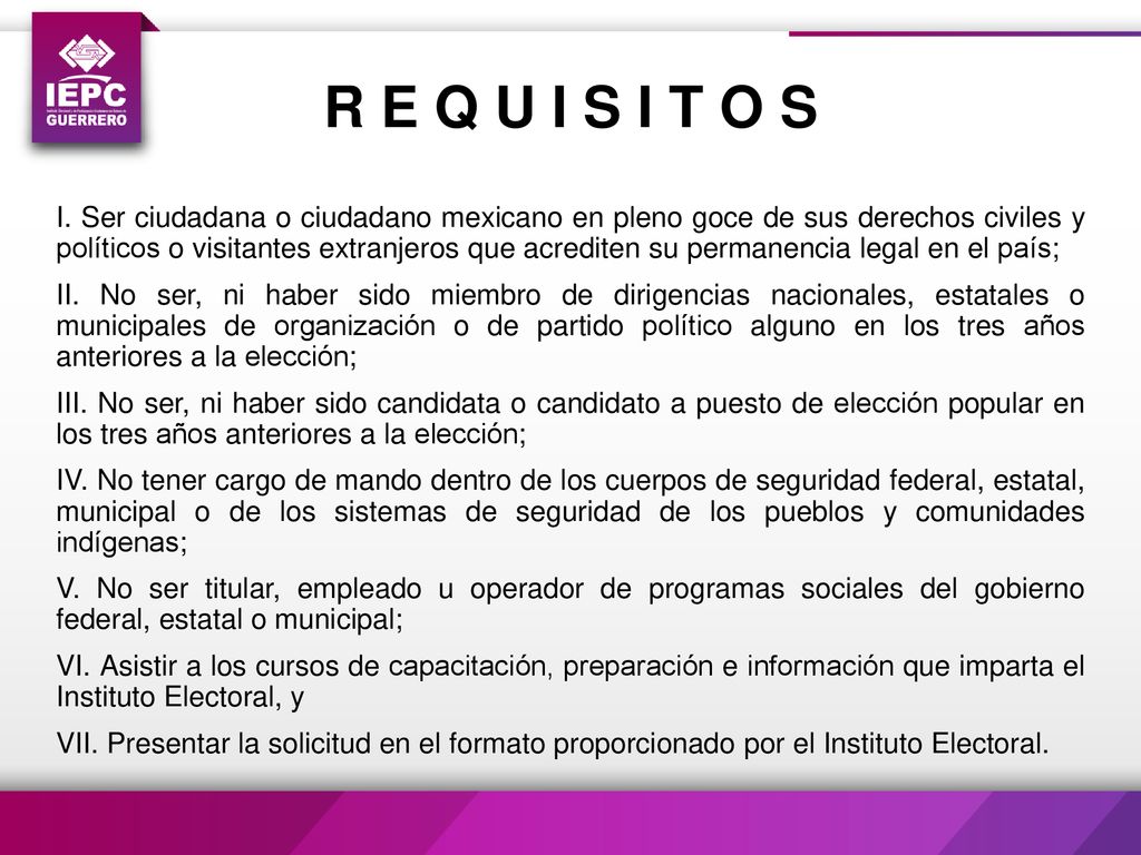 R E Q U I S I T O S