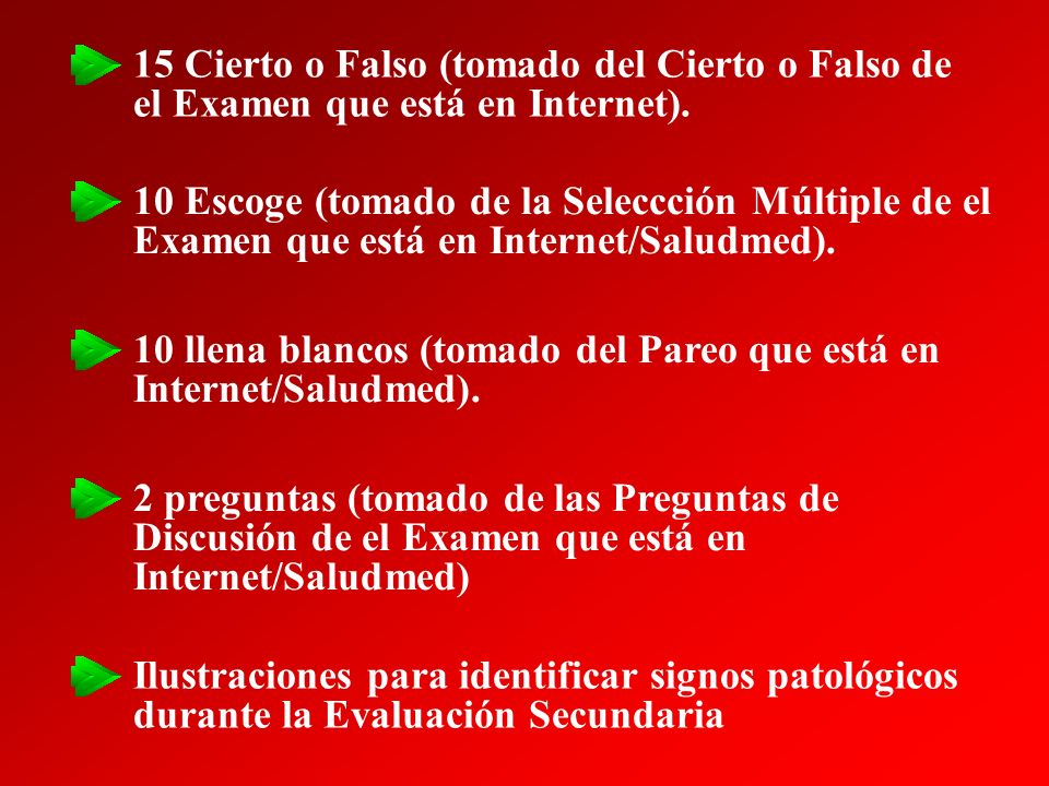 15 Cierto o Falso (tomado del Cierto o Falso de el Examen que está en Internet).