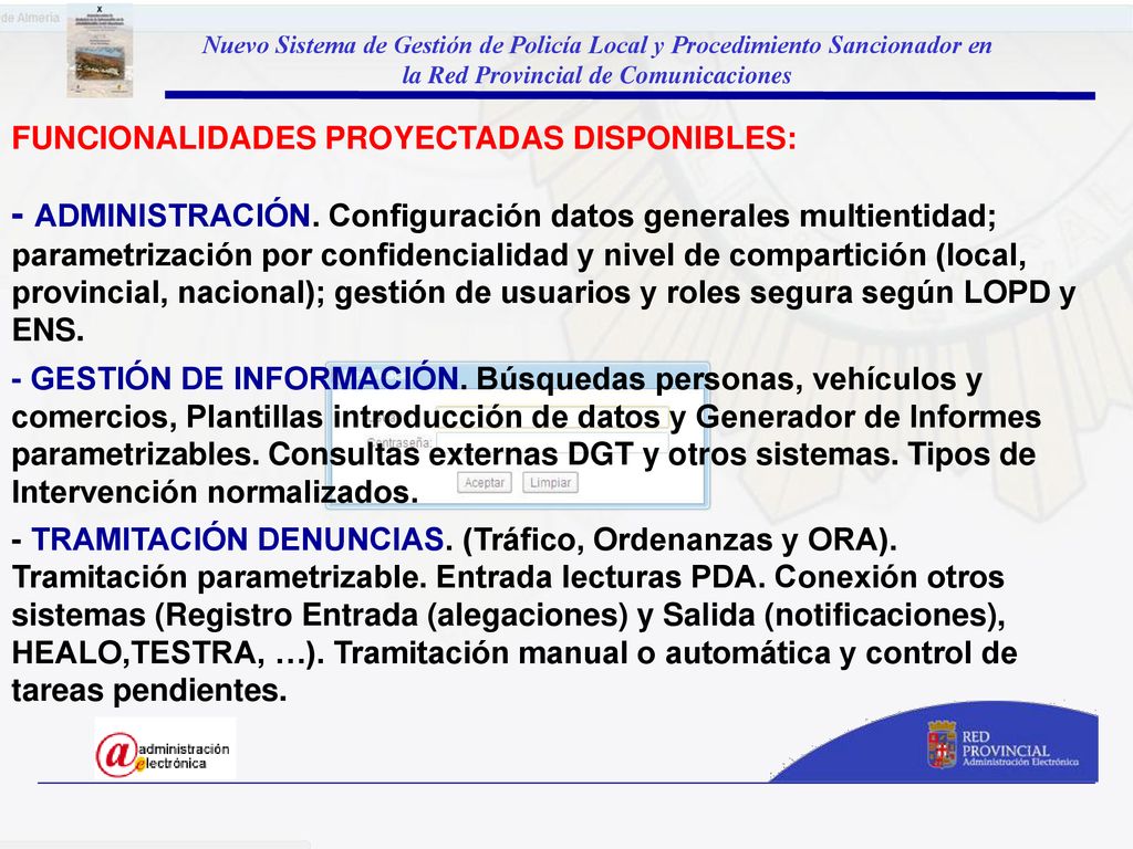 Nuevo Sistema de Gestión de Policía Local y Procedimiento Sancionador en la Red Provincial de Comunicaciones