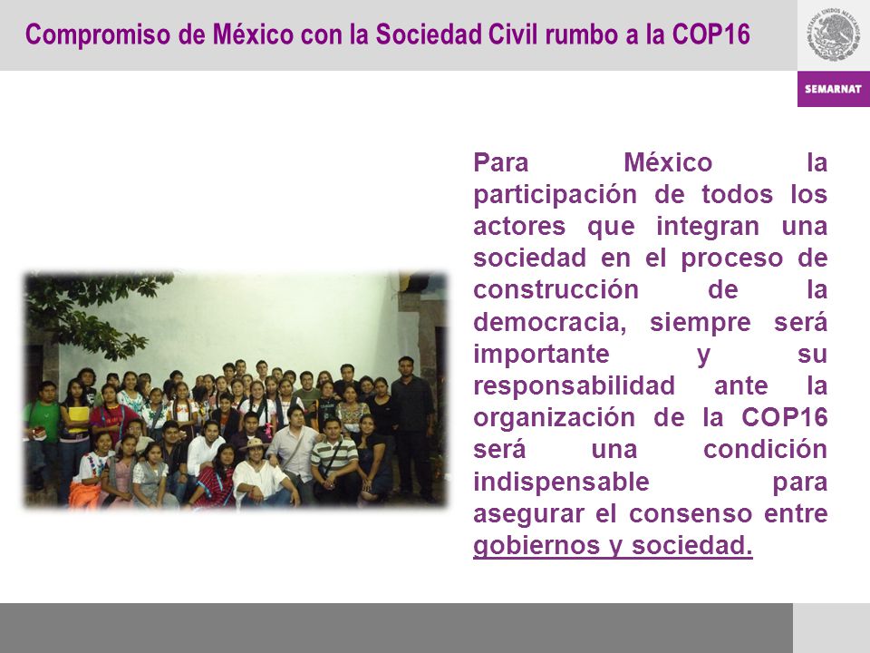Compromiso de México con la Sociedad Civil rumbo a la COP16