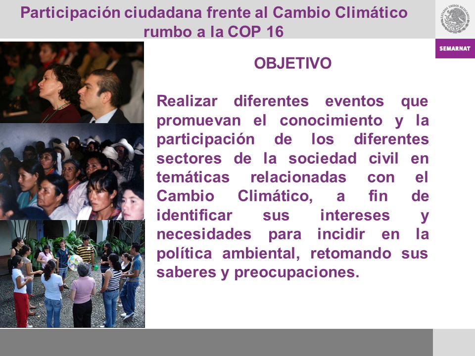 Participación ciudadana frente al Cambio Climático rumbo a la COP 16