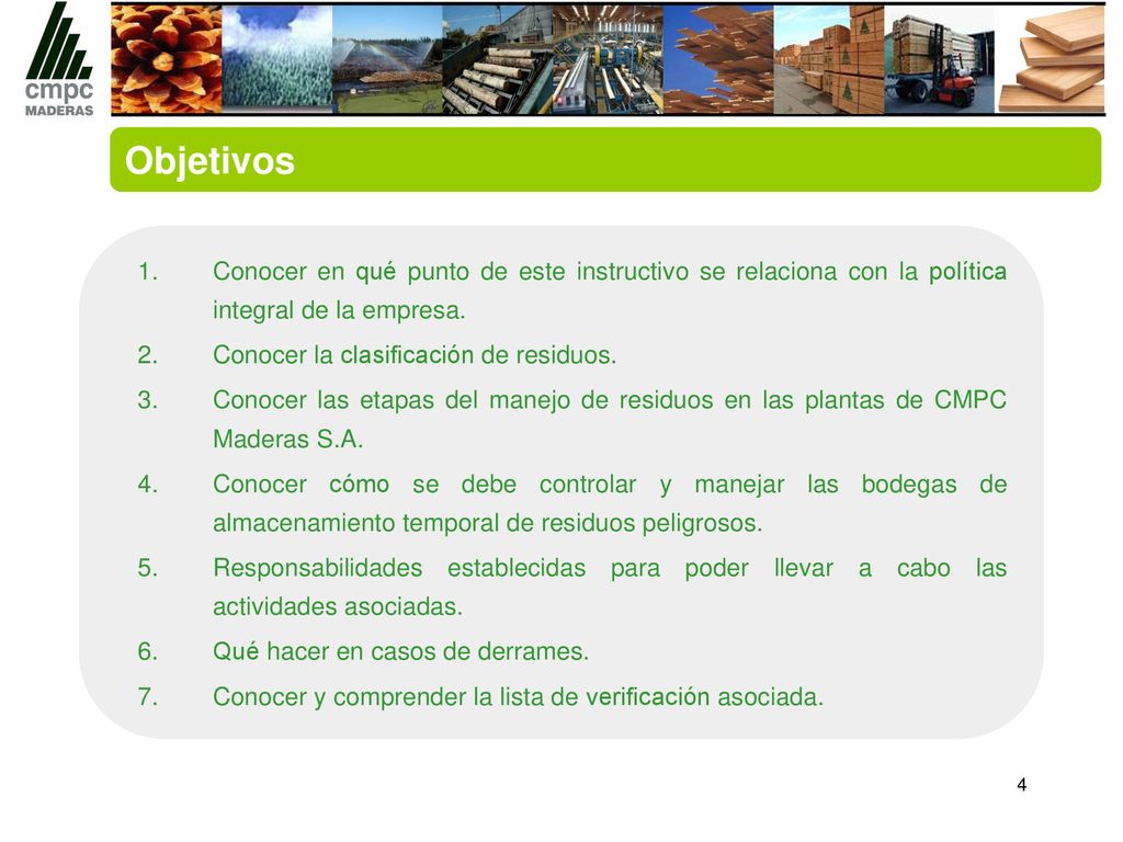 Objetivos Conocer en qué punto de este instructivo se relaciona con la política integral de la empresa.