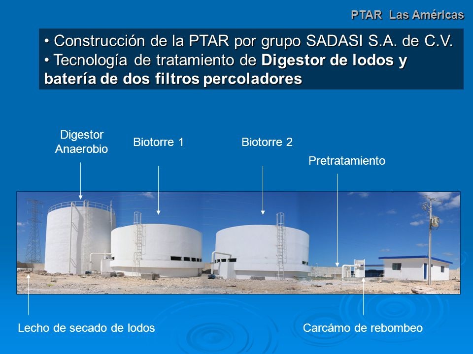 Construcción de la PTAR por grupo SADASI S.A. de C.V.