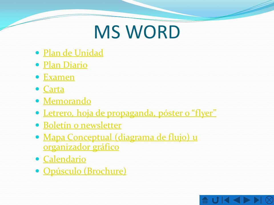 MS WORD Plan de Unidad Plan Diario Examen Carta Memorando