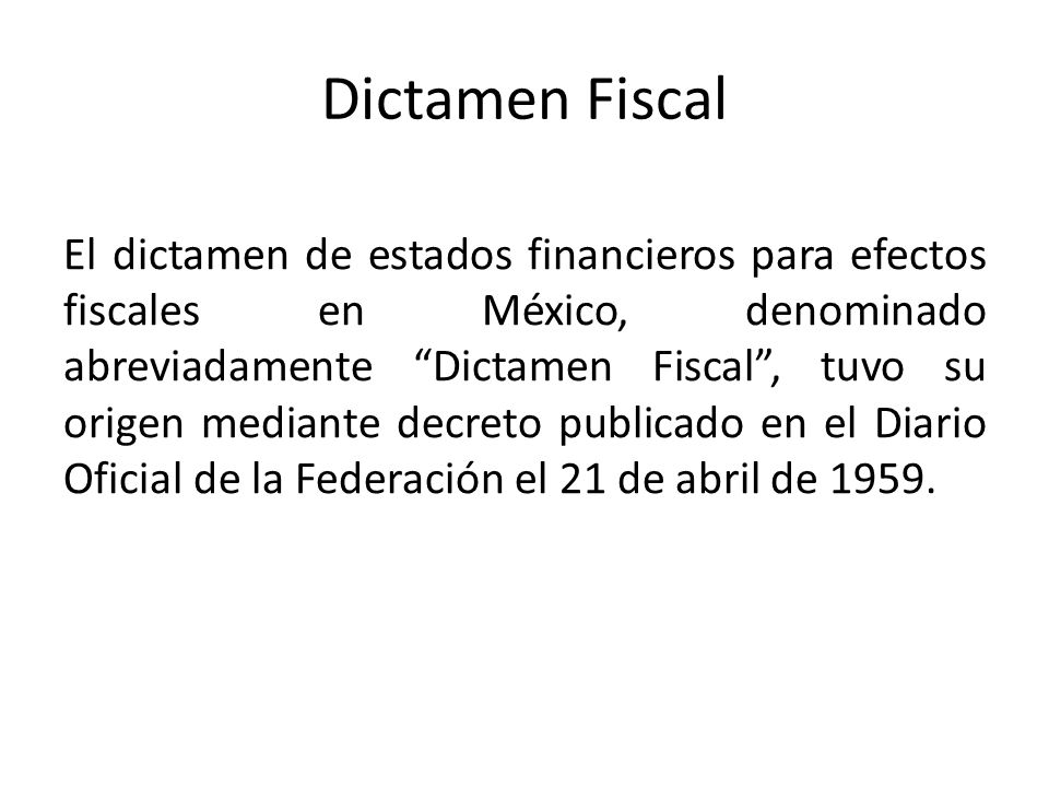 Dictamen Fiscal
