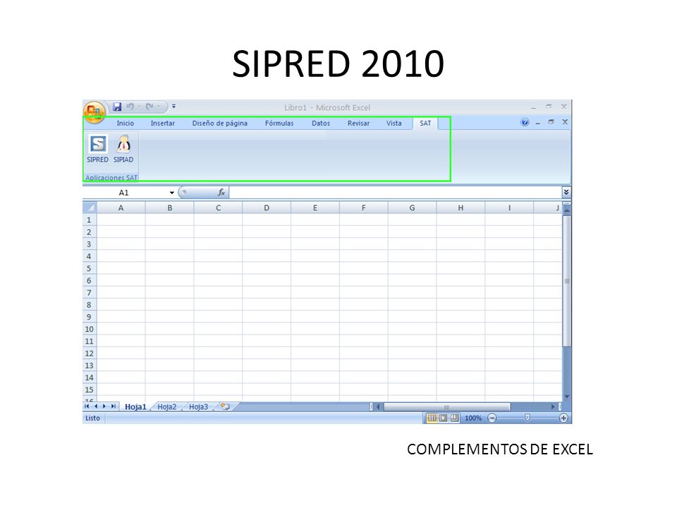 SIPRED 2010 COMPLEMENTOS DE EXCEL