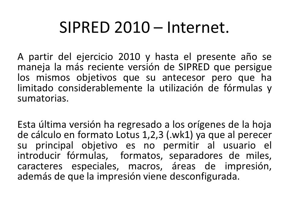SIPRED 2010 – Internet.