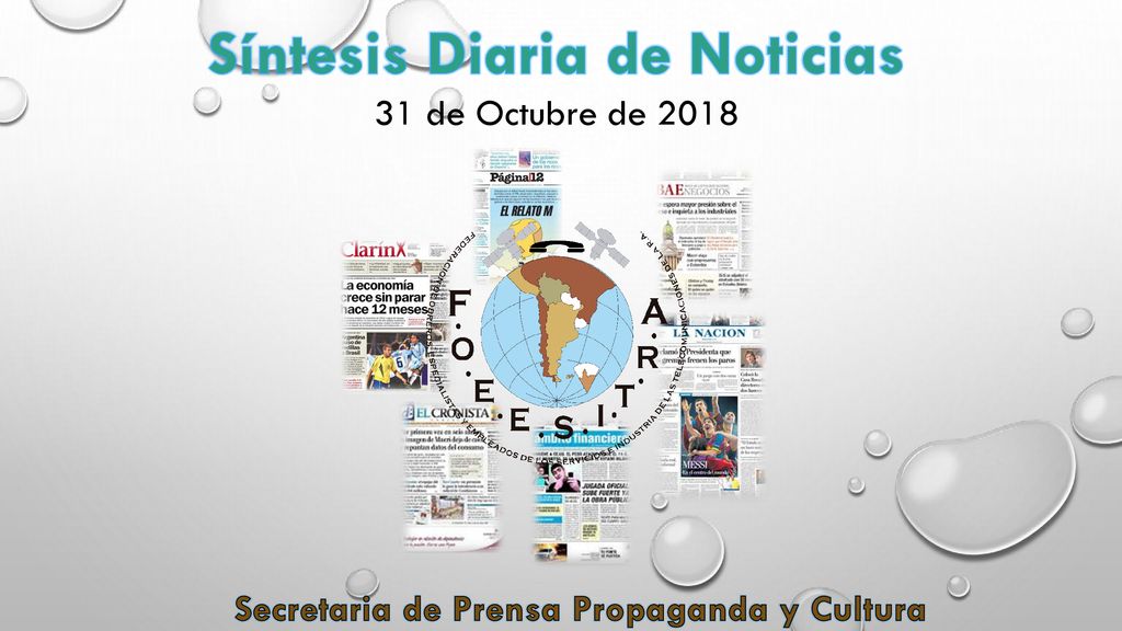 Síntesis Diaria de Noticias Secretaria de Prensa Propaganda y Cultura