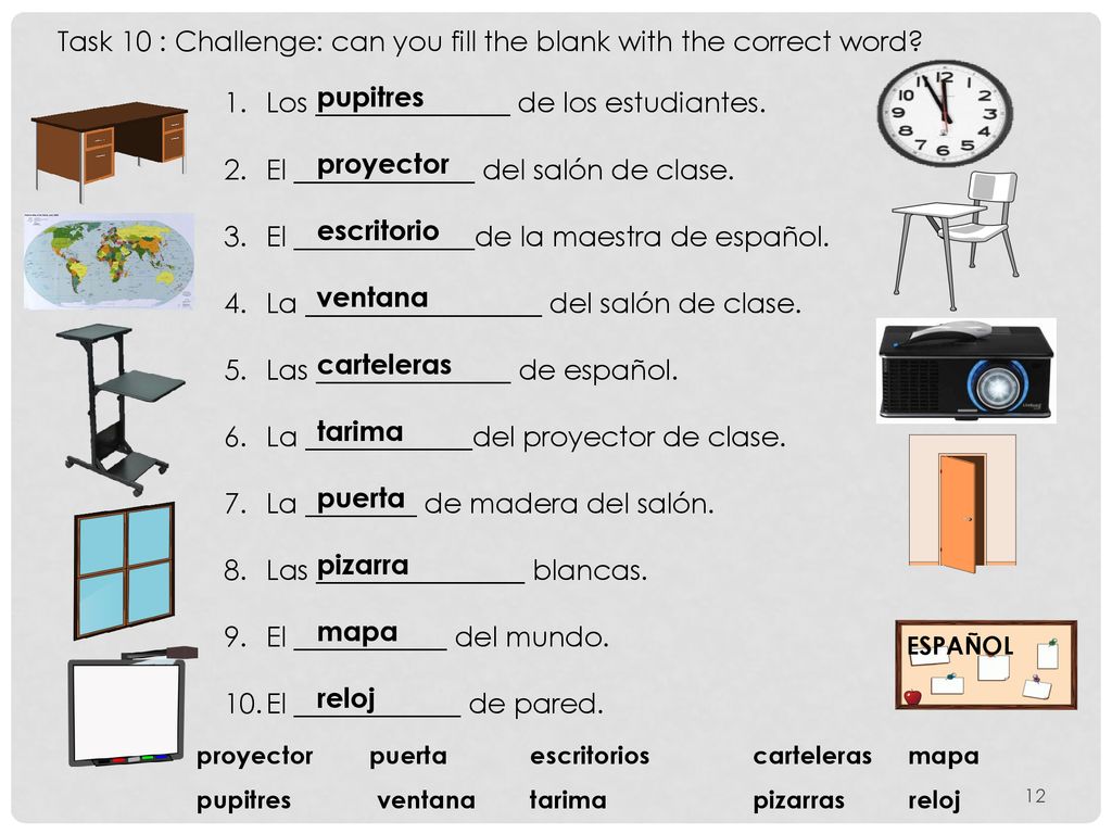 Task 10 : Challenge: can you fill the blank with the correct word