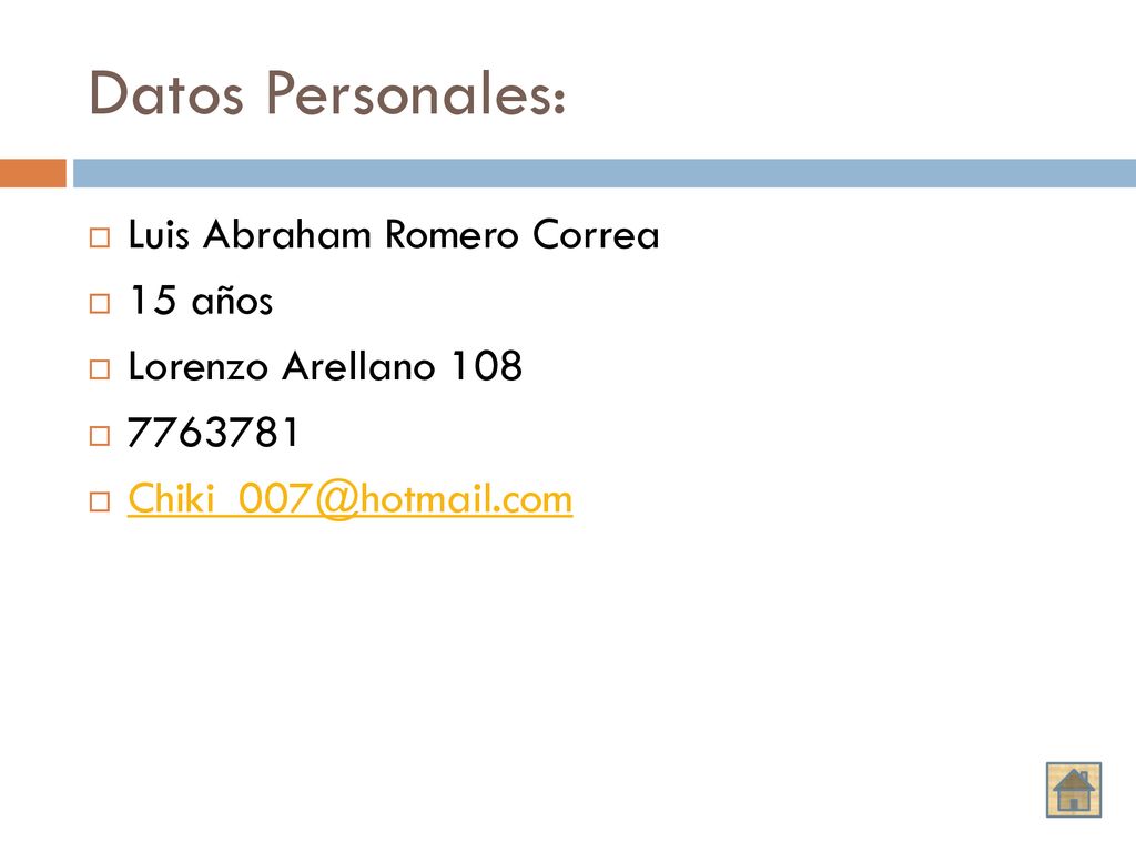 Datos Personales: Luis Abraham Romero Correa 15 años