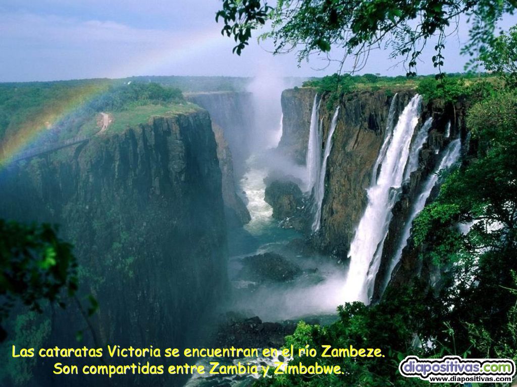 Las cataratas Victoria se encuentran en el río Zambeze