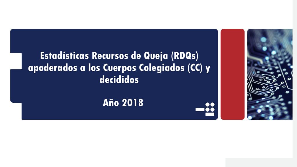 Estadísticas Recursos de Queja (RDQs) apoderados a los Cuerpos Colegiados (CC) y decididos