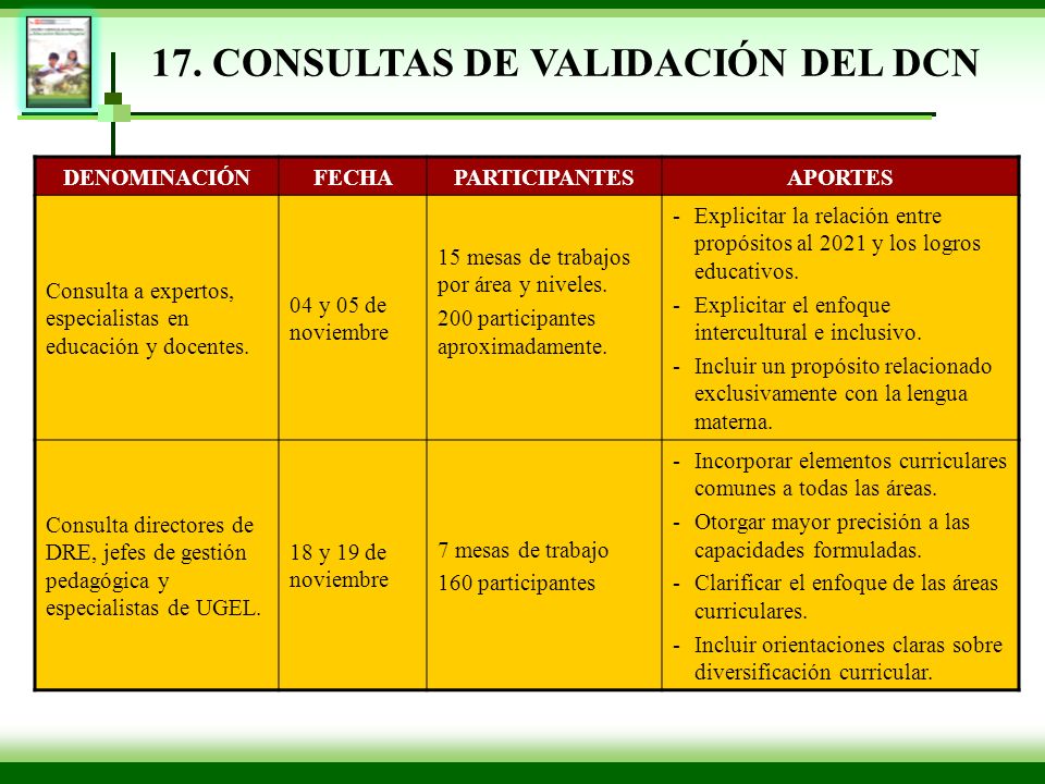 17. CONSULTAS DE VALIDACIÓN DEL DCN