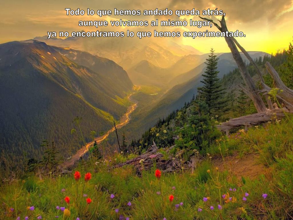Todo lo que hemos andado queda atrás, aunque volvamos al mismo lugar,