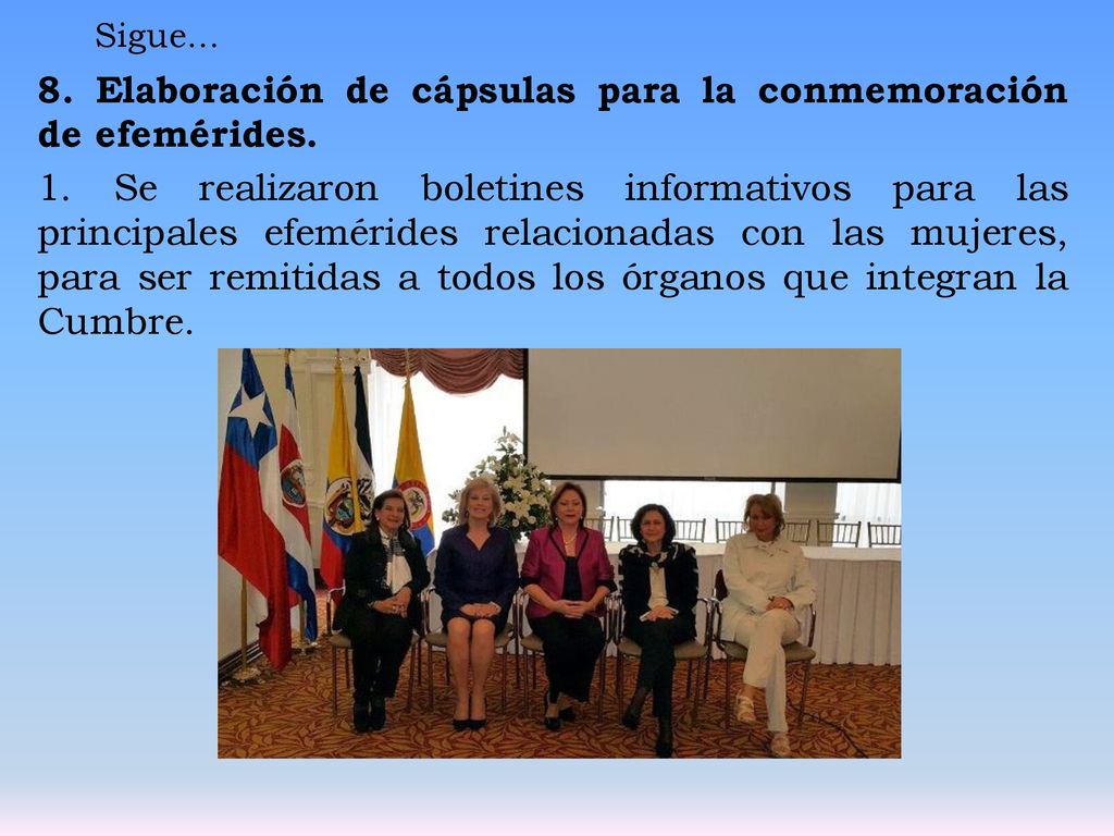 8. Elaboración de cápsulas para la conmemoración de efemérides.