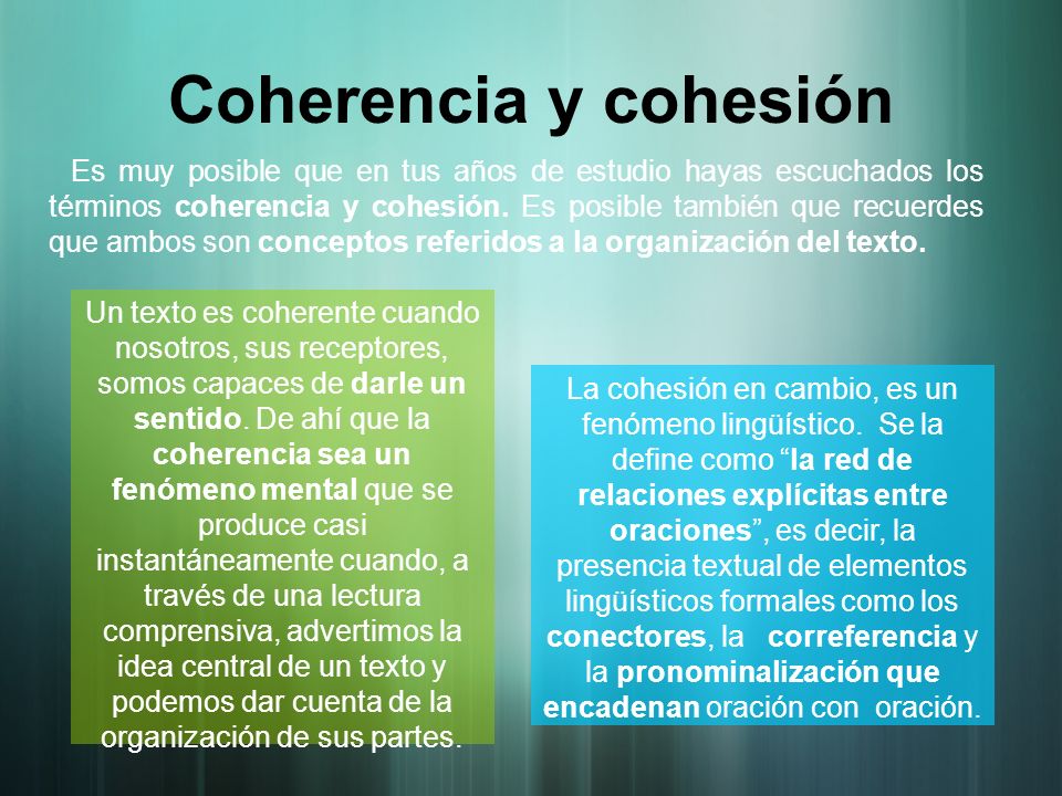 Coherencia y cohesión