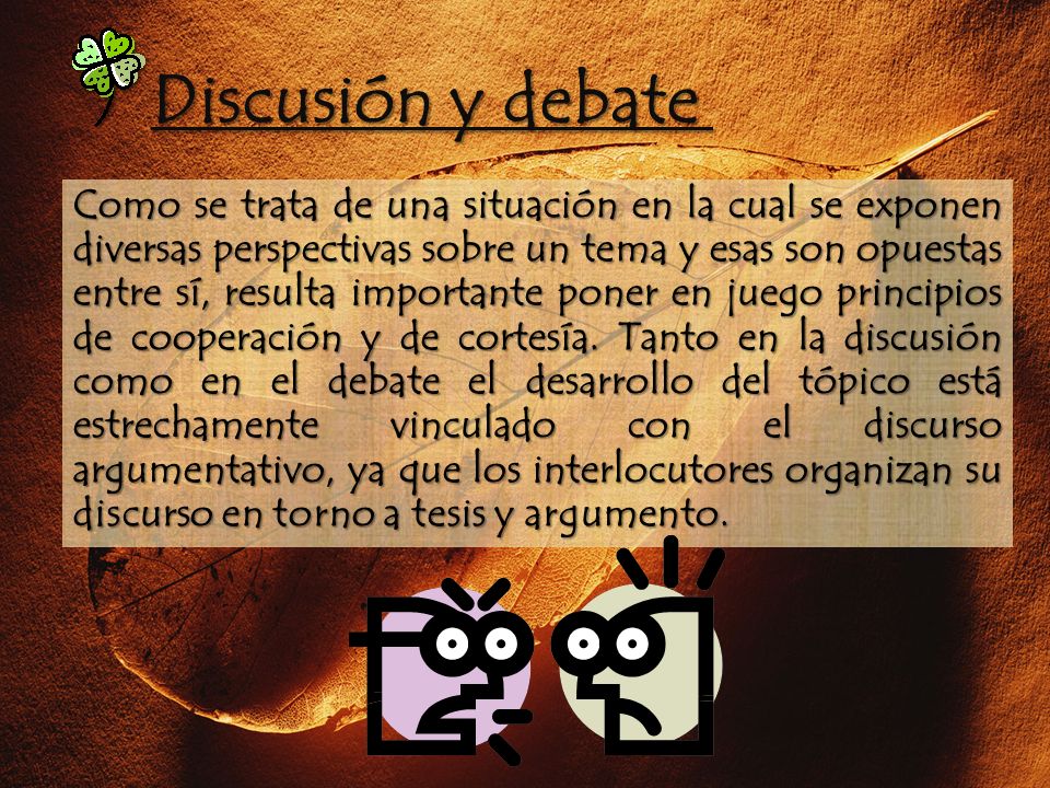 Discusión y debate