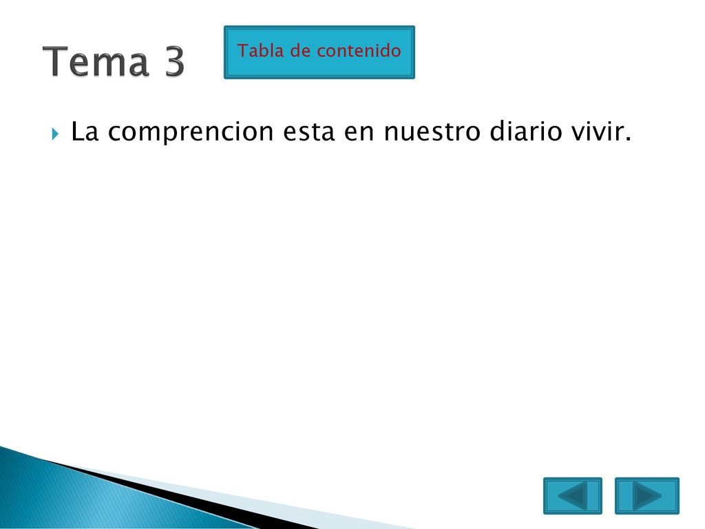 Tema 3 Tabla de contenido La comprencion esta en nuestro diario vivir.
