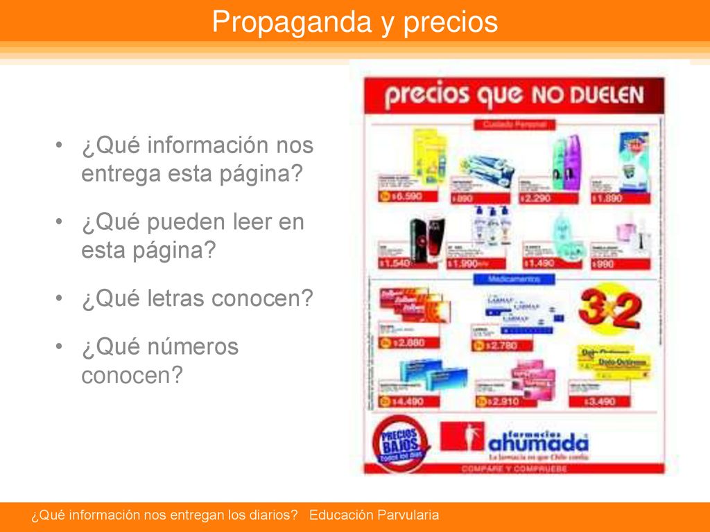 Propaganda y precios ¿Qué información nos entrega esta página