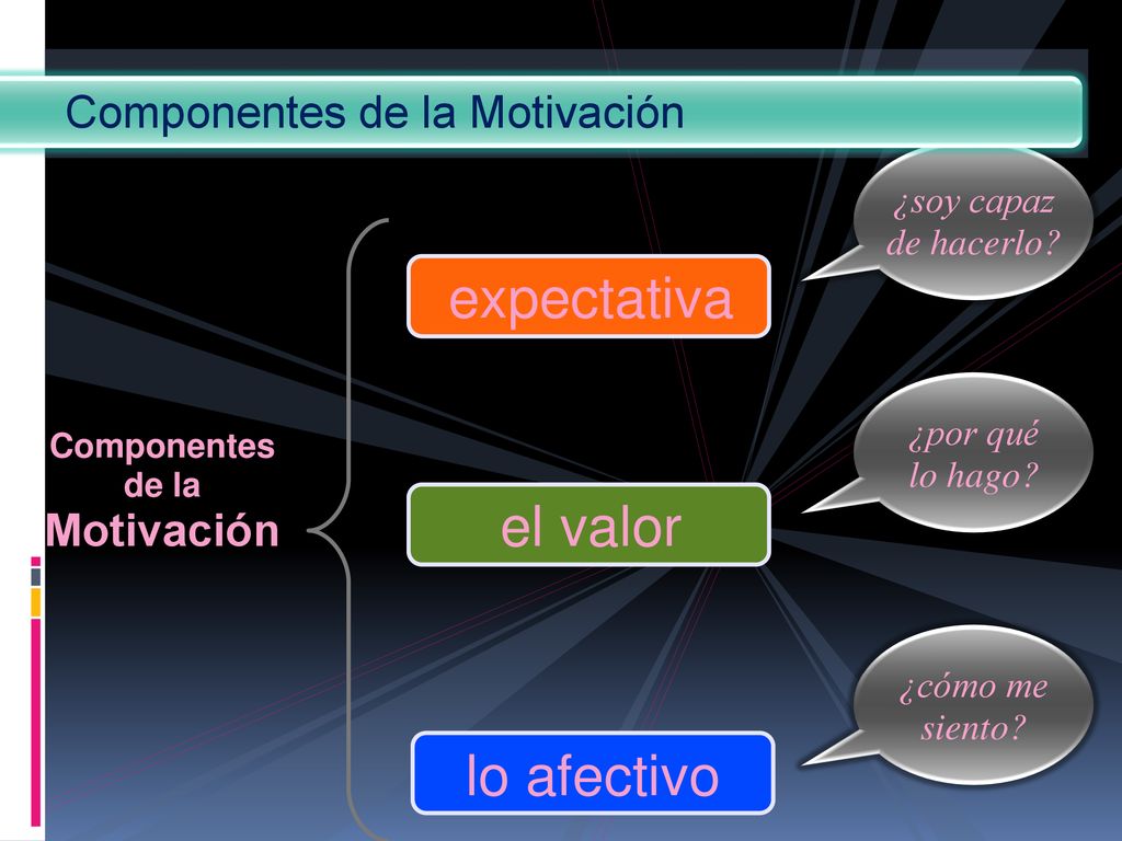 expectativa el valor lo afectivo Componentes de la Motivación