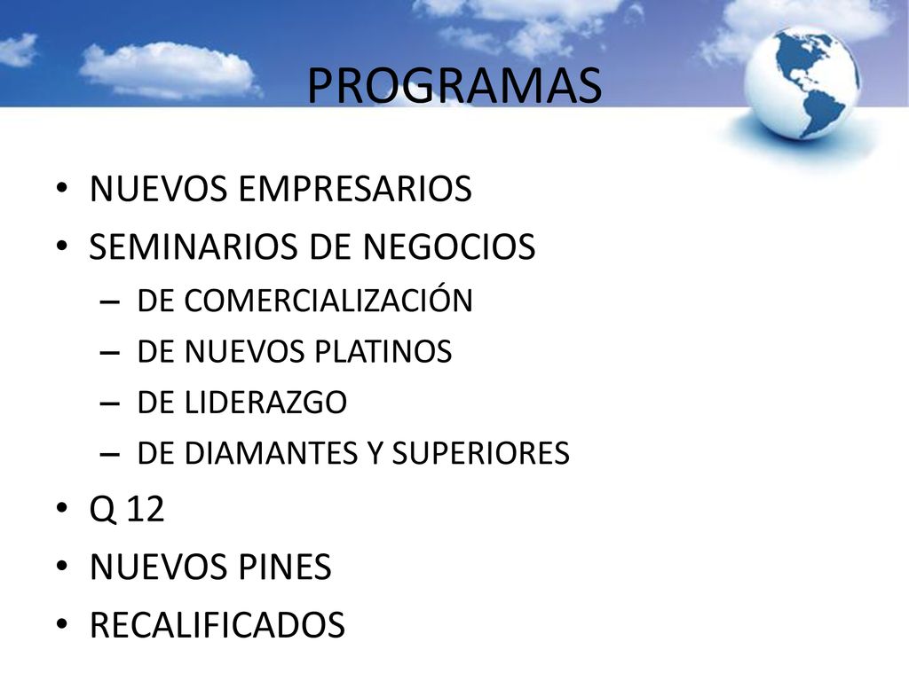 PROGRAMAS NUEVOS EMPRESARIOS SEMINARIOS DE NEGOCIOS Q 12 NUEVOS PINES