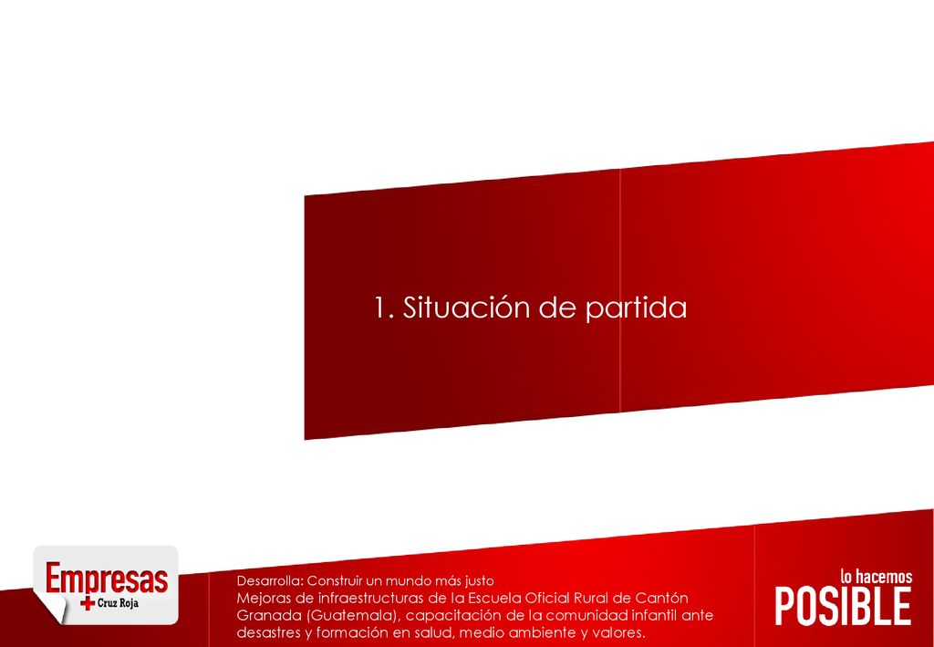 1. Situación de partida Desarrolla: Construir un mundo más justo.